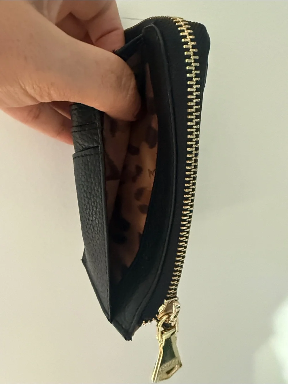 Aimee Kestenberg Black Pebbled Leather Zip Card & Key Holder